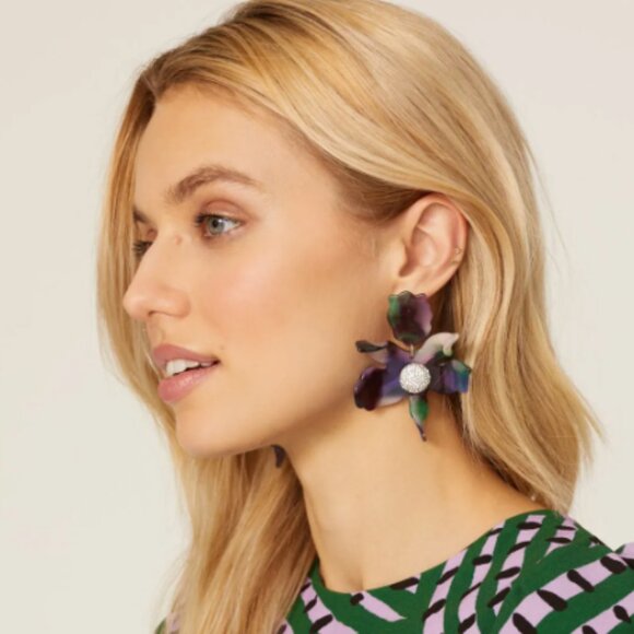 Lele Sadoughi Crystal Lily Earrings - Picture 7 of 13